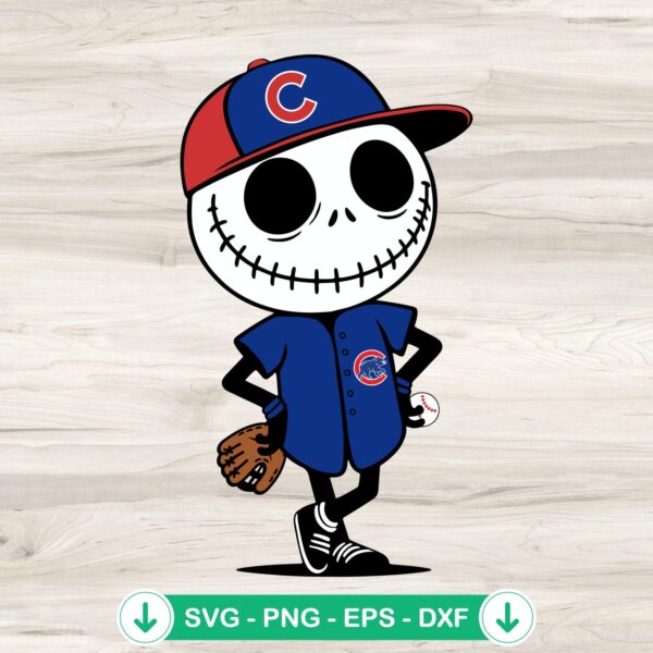 Jack Skellington Chicago Cubs baseball svg file for diy projects