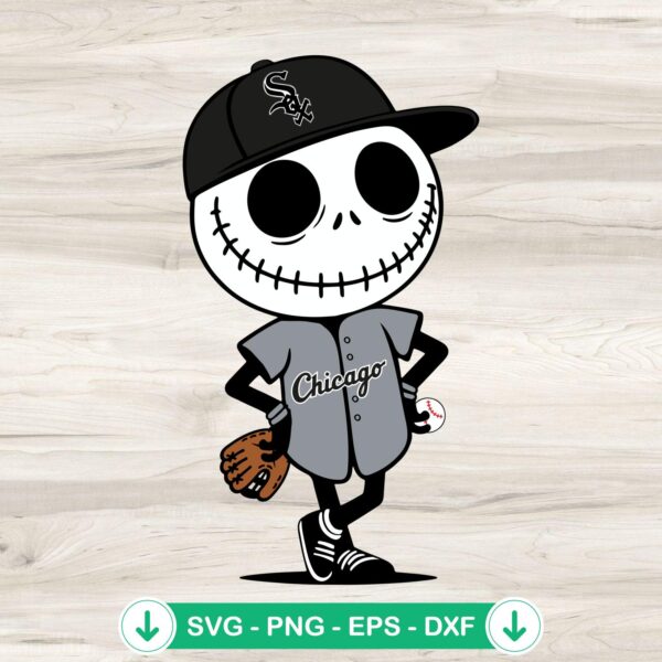 Jack Skellington Chicago White Sox SVG file for cutting