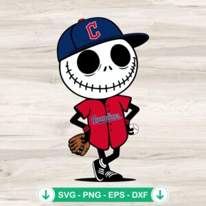 Jack Skellington Cleveland Guardians baseball svg file for cutting