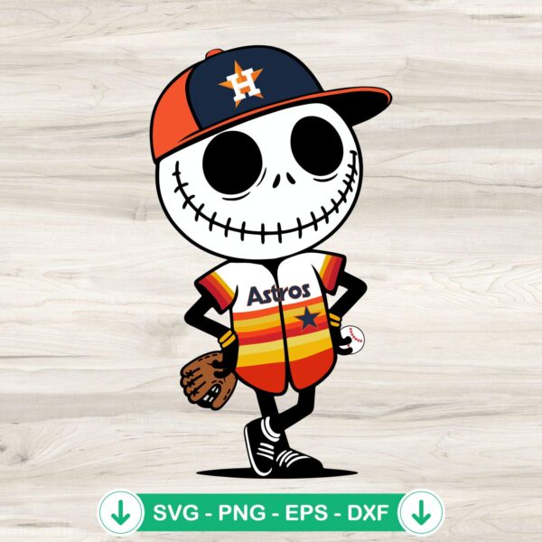 Jack Skellington Houston Astros Baseball svg file cutting file