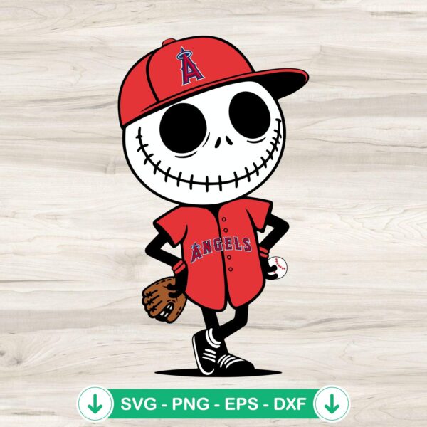 Jack Skellington Los Angeles Angels baseball svg file for cricut