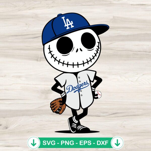 Jack Skellington Los Angeles Dodgers SVG file, cutting file