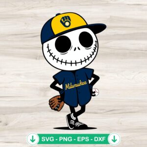 Jack Skellington baseball SVG file for Cricut and cutting machines