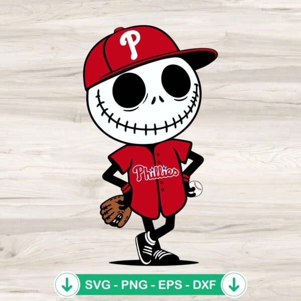 Jack Skellington Philadelphia Phillies SVG file for cutting machine