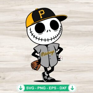 Jack Skellington Pittsburgh Pirates baseball svg file for cutting