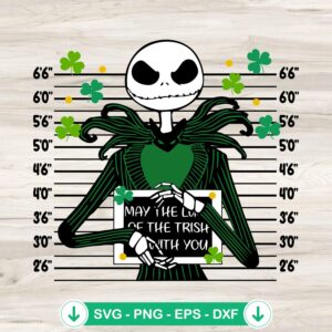 Jack Skellington St Patricks Day SVG file for Cricut cutting machine