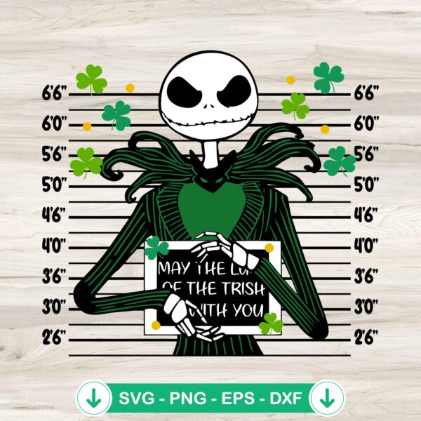 Jack Skellington St Patricks Day SVG file for Cricut cutting machine