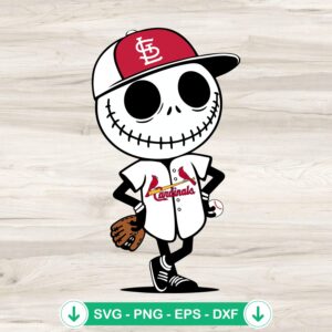 Jack Skellington St. Louis Cardinals svg file for cutting