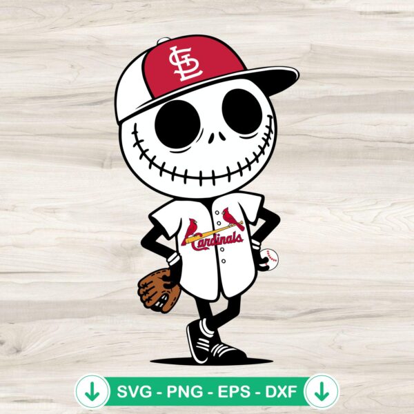 Jack Skellington St. Louis Cardinals svg file for cutting