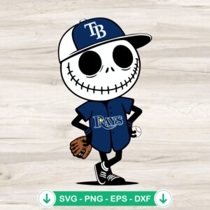 Jack Skellington Tampa Bay Rays Baseball SVG file for cutting machines