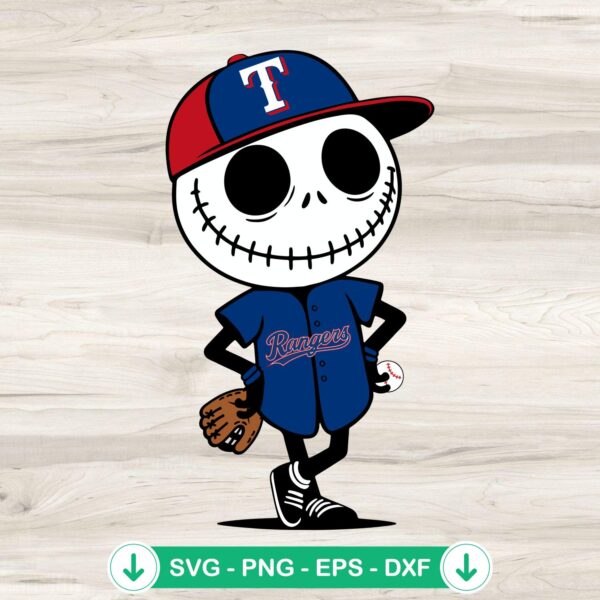 Jack Skellington Texas Rangers SVG file for cutting
