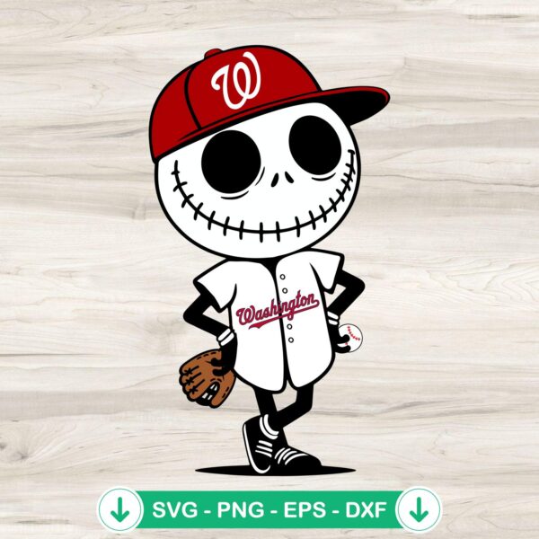 Jack Skellington Washington Nationals svg file, cutting file for Halloween