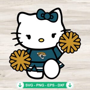 Jacksonville Jaguars Hello Kitty Cheerleader SVG file for cutting machine