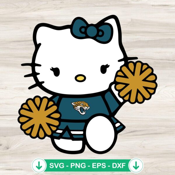 Jacksonville Jaguars Hello Kitty Cheerleader SVG file for cutting machine