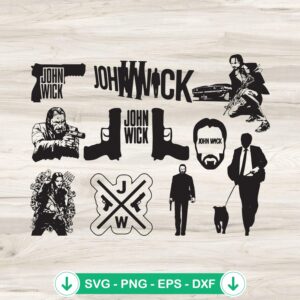John Wick SVG file silhouette clipart for cutting machine
