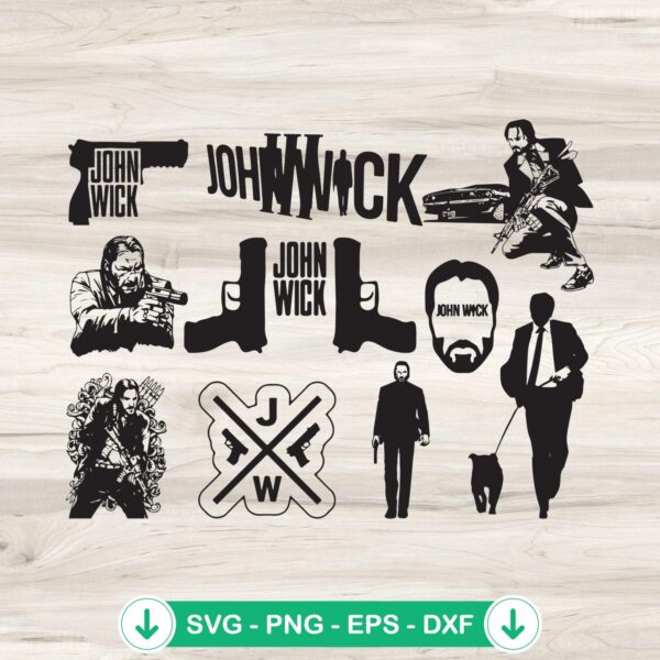 John Wick SVG file silhouette clipart for cutting machine