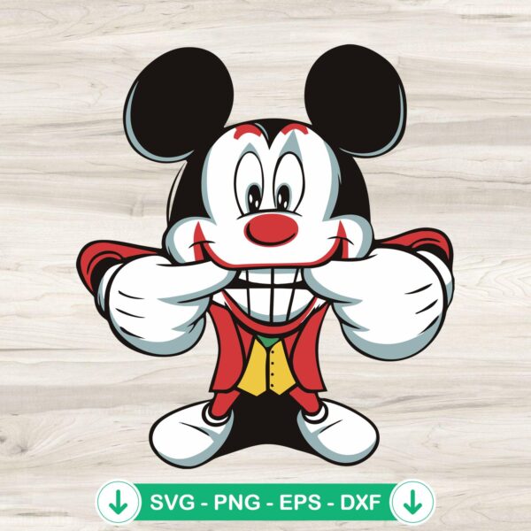 Joker Mickey Mouse svg file for Cricut cutting machine