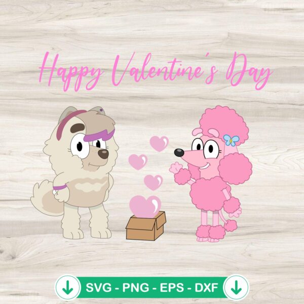 Judo and Coco Bluey Happy Valentines Day svg file for cutting
