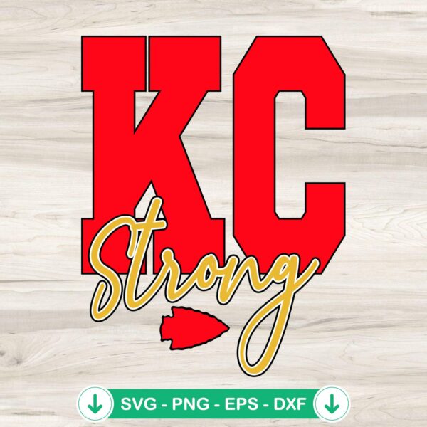 KC Strong svg file for Kansas City Chiefs, cutting file