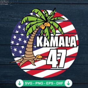 Kamala 47 svg file, coconut tree meme cricut svg, cutting file
