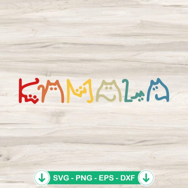 Kamala Cat Lettering SVG file for Cricut cutting machine