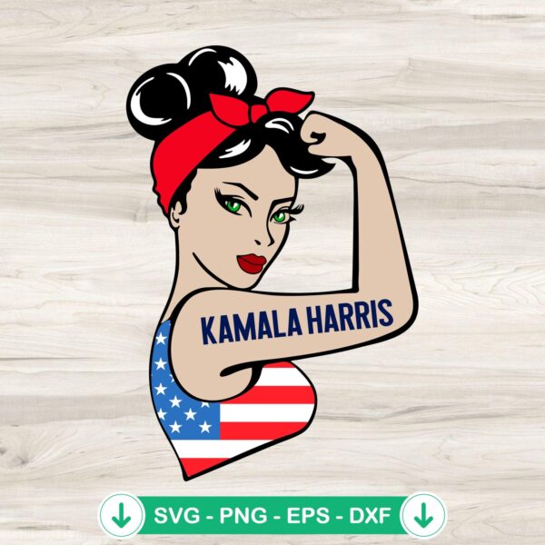 Kamala Harris Rosie the Riveter SVG file for cutting machine