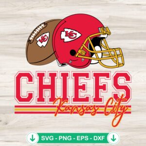Kansas City Chiefs SVG file, football helmet cutting file