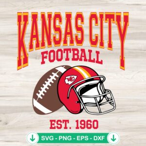 Kansas City Football Est 1960 SVG file for Cricut cutting machine