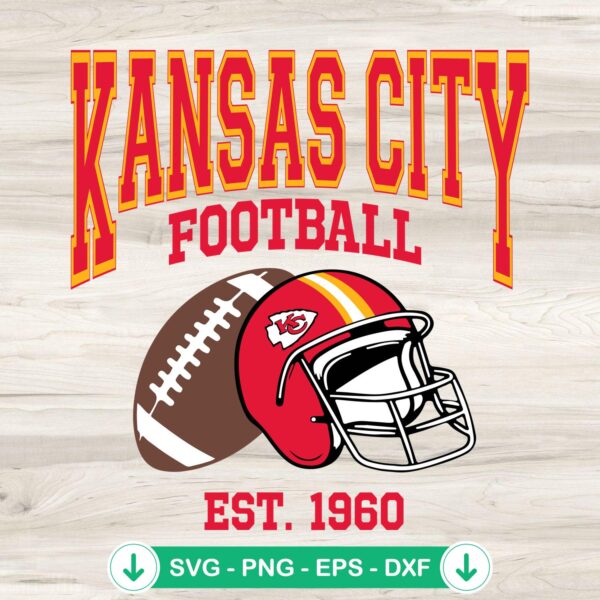 Kansas City Football Est 1960 SVG file for Cricut cutting machine