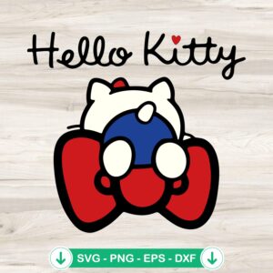 Kawaii Hello Kitty SVG file, funny kitty cartoon cutting file