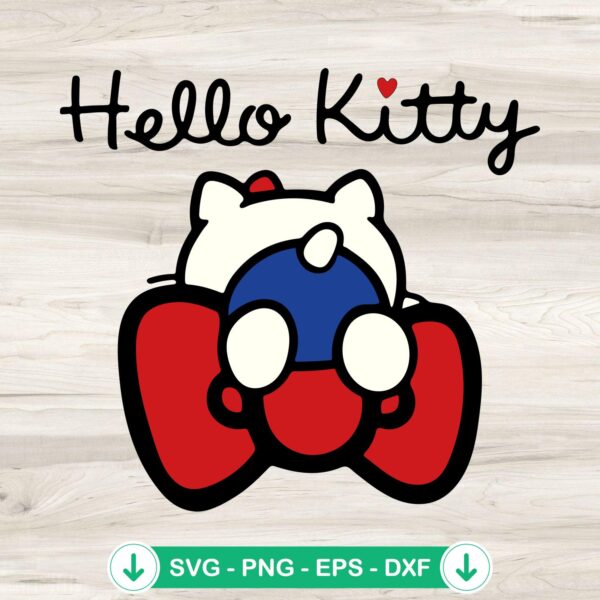 Kawaii Hello Kitty SVG file, funny kitty cartoon cutting file