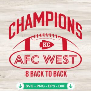 Kc Chiefs AFC West Champions SVG file for Cricut cutting