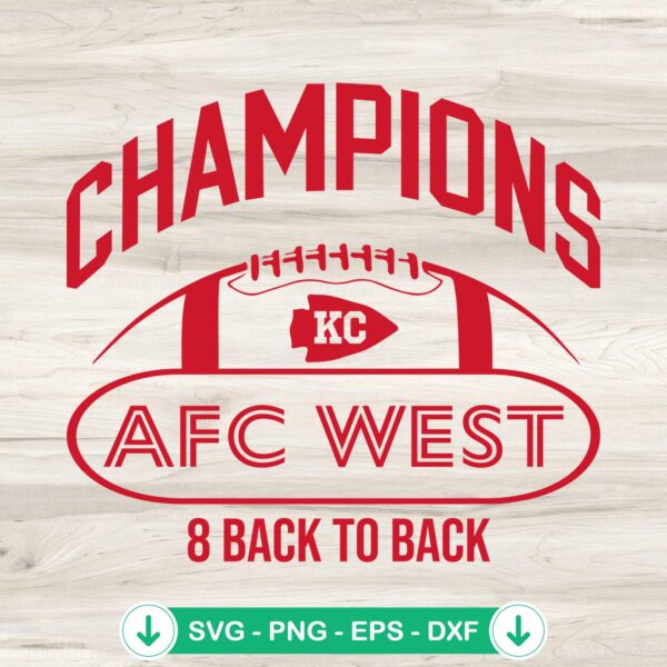 Kc Chiefs AFC West Champions SVG file for Cricut cutting