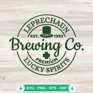 Leprechaun Brewing Co premium lucky spirits svg file for cricut