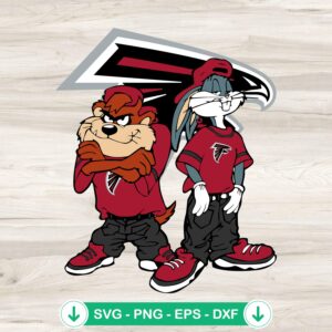 Looney Tunes Tasmanian Devil and Bugs Bunny svg file for football