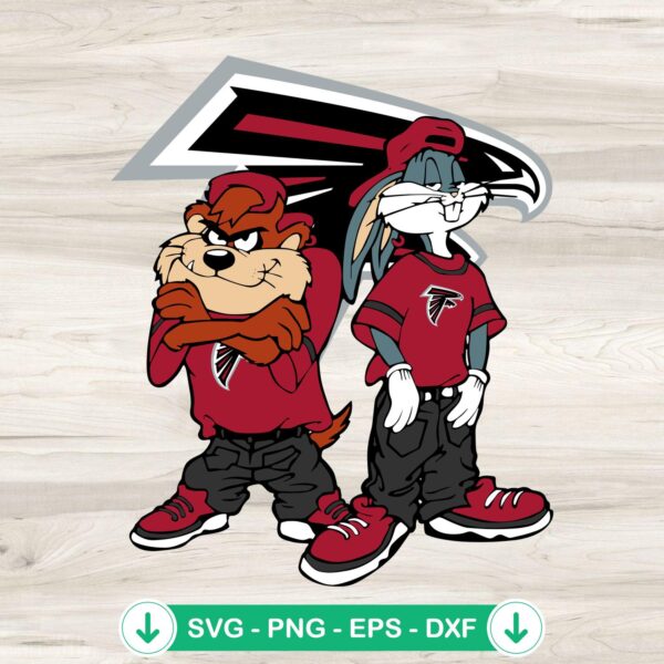 Looney Tunes Tasmanian Devil and Bugs Bunny svg file for football
