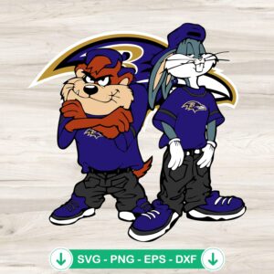 Looney Tunes Tasmanian Devil and Bugs Bunny SVG file for cutting machines