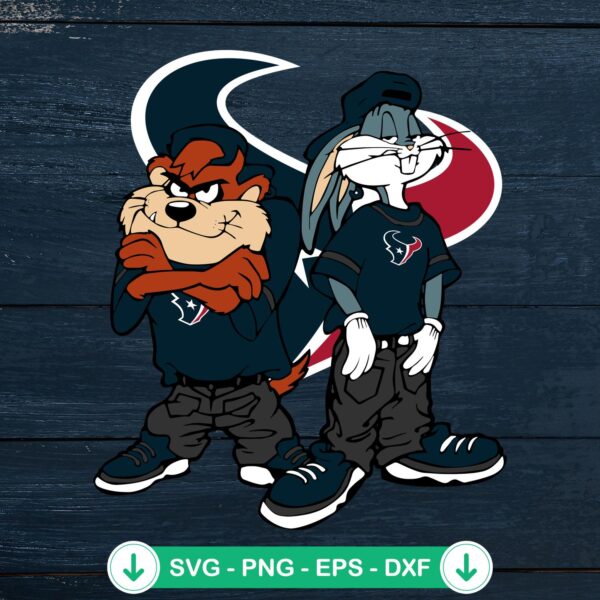 Looney Tunes Tasmanian Devil and Bugs Bunny football svg file