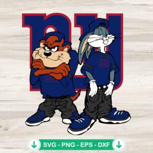 Looney Tunes Tasmanian Devil and Bugs Bunny SVG file for football