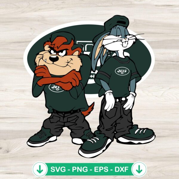 Looney Tunes Tasmanian Devil and Bugs Bunny SVG file for football