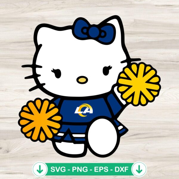Los Angeles Rams Hello Kitty Cheerleader SVG file for cutting machines