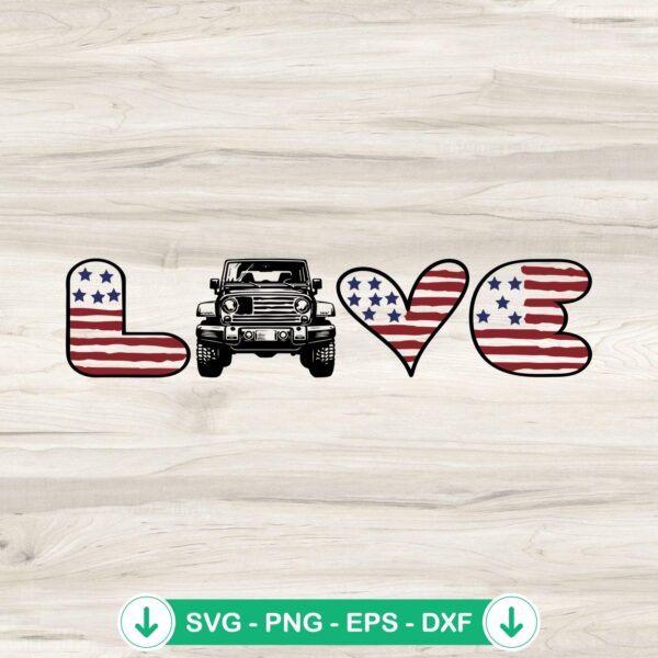 Love Off Road Car SVG file for Cricut cutting machine