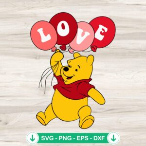 Love Winnie the Pooh SVG file for Cricut and cutting machines