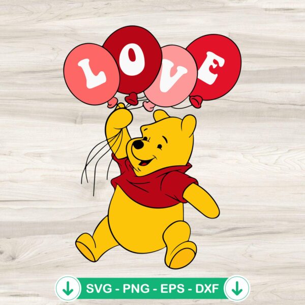 Love Winnie the Pooh SVG file for Cricut and cutting machines