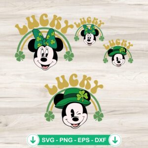 Lucky Mouse Happy St Patricks Day svg file, cricut svg cutting file