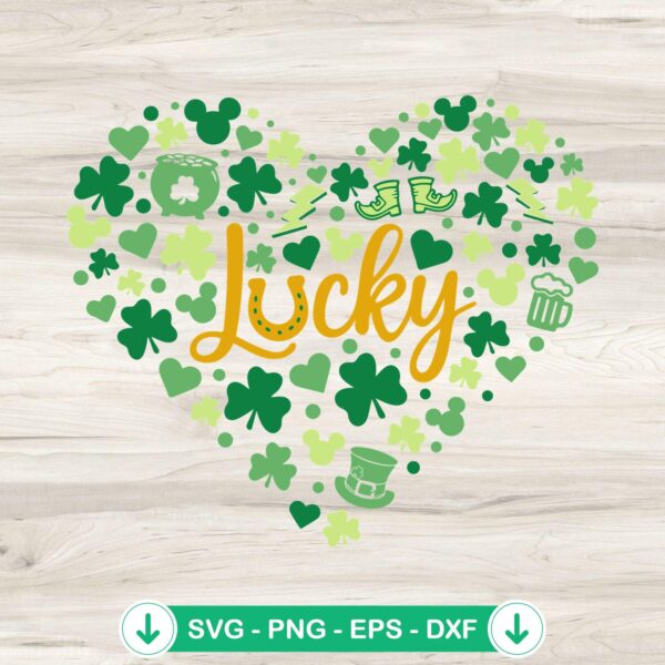 Lucky hearts SVG file for St. Patrick's Day cutting file