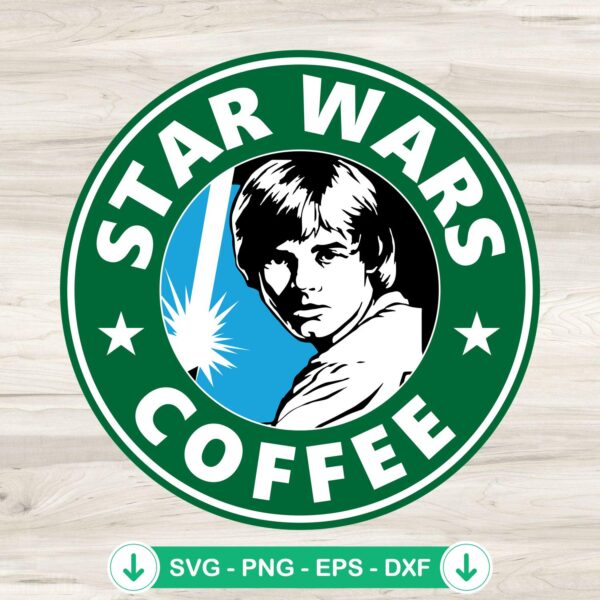 Luke Skywalker Coffee SVG file for cricut cutting machine