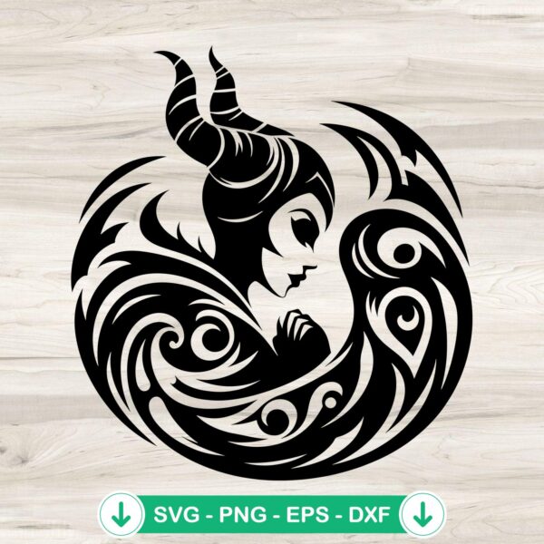 Maleficent mandala svg file for cricut cutting machine