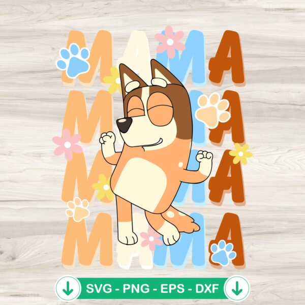 Mama Bluey Family SVG file for Cricut cutting machine