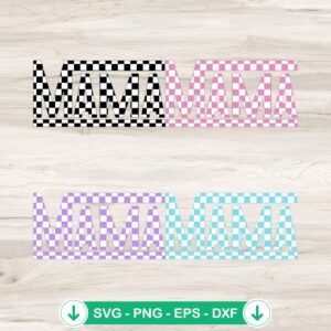 Mama Checkered Retro SVG Bundle - SVG file for cricut and cutting machine